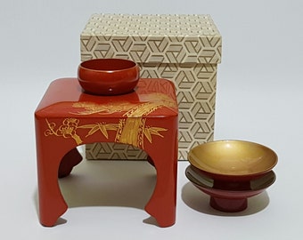Japanese Traditional Wedding Urushi Shikki 漆器 Lacquerware Tosoki Sake Set, CecysAsianShop