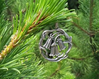 Sterling Silver Necklace Bellflower Bluebell