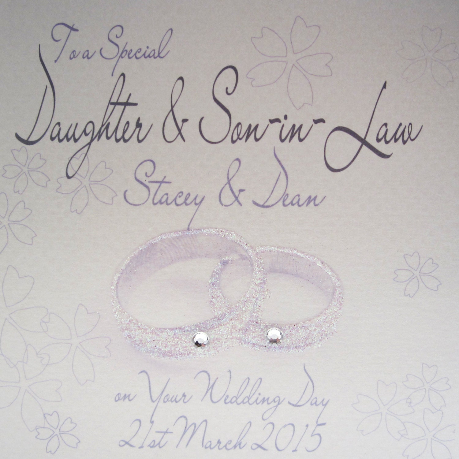 Personalised Wedding Large Card Daughter Son-in-Law Rings