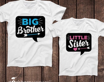 Big Brother Little Sister Shirts - Big Brother Little Sister Set - Matching Sibling Outfits - Big Brother Little Sister Outfits Photo Props
