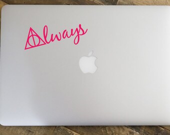 Deathly Hallows Wall Decal Always Decal Harry Potter Wall Decal Macbook - Harry Potter Decor Deathly Hallows Laptop Decal Books Geek Decals