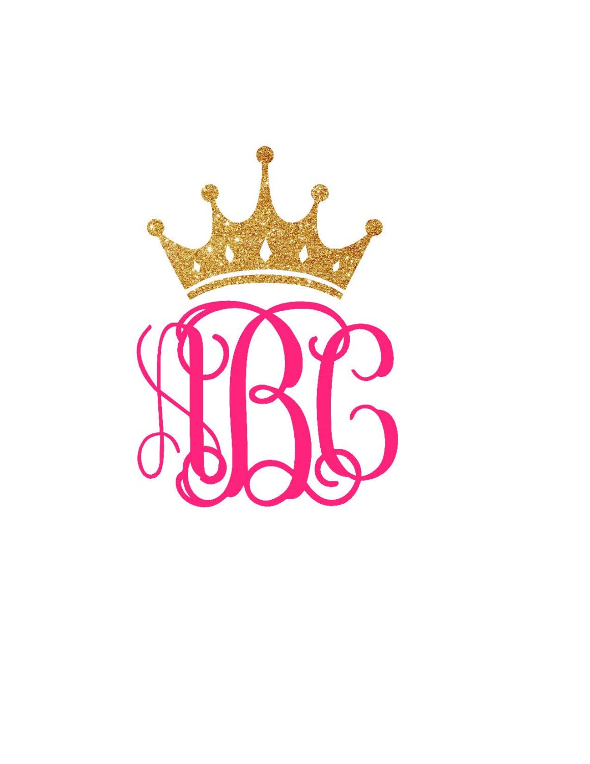 Monogram Crown Decal Full Crown Monogram Decal Princess
