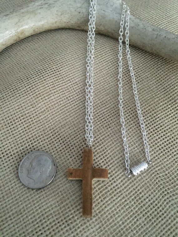 Handmade Whitetail Deer Antler Cross Necklace on by TenpointTim