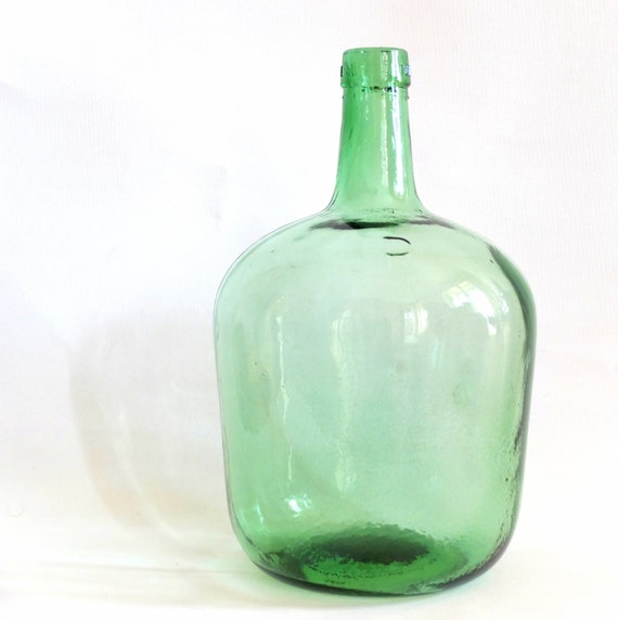 Vintage Demijohn green bottle green vase by LesPtitesPepeesDeco