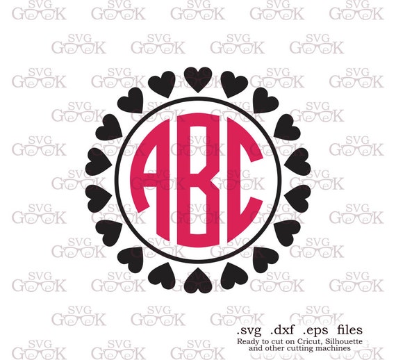 Download Heart Circle Monogram Frame SVG cut files Hearts svg cut