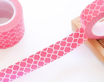 Hot Pink Washi Tape 15mm/ Masking Tape/ Birthday Wedding Valentines Gift Packaging/ Tropical Washi Tape