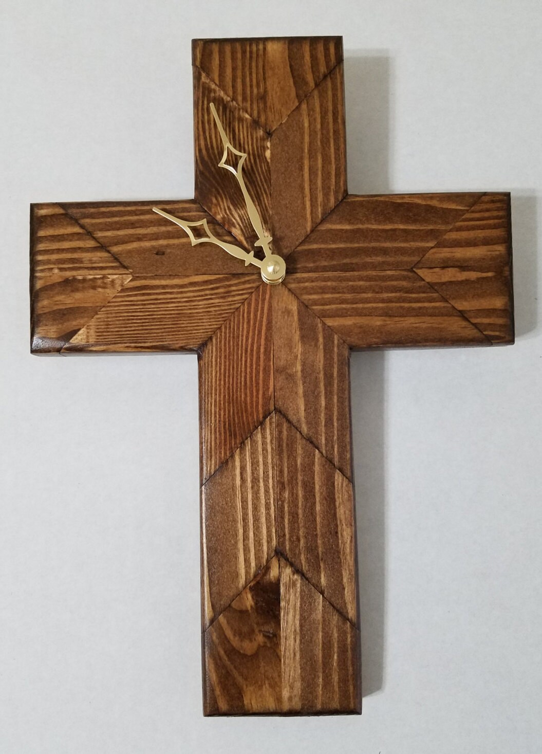 Cross wall clock Wooden cross clock Rustic cross Farmhouse