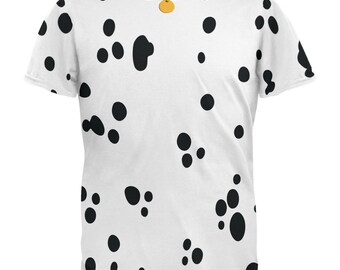 Dog Dalmatian Costume Blue Collar All Over Adult T-Shirt