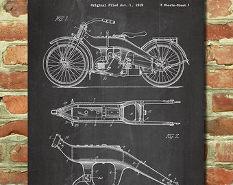 Harley Davidson Gift for Men Motorcycle Gift for Dad Biker Gift for Him Harley Davidson Decor Vintage Motorcycle Wall Art Harley Poster P156