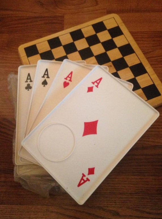 Set of 8 Playing card Aces snack sets and game by Owlandpinwheel