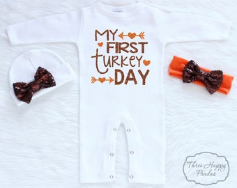 Baby First Thanksgiving Outfit Thanksgiving Bodysuit My First Thanksgiving Outfit, Turkey Shirt for Baby, Baby 1st Thanksgiving Outfit, HT5