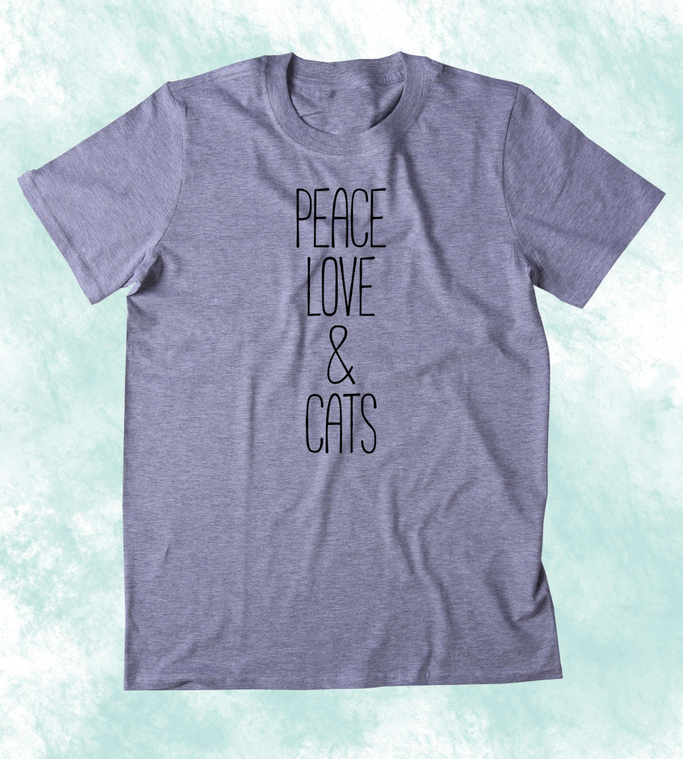 Download Peace Love And Cats Shirt Funny Hippie Anti War Kitten Lover