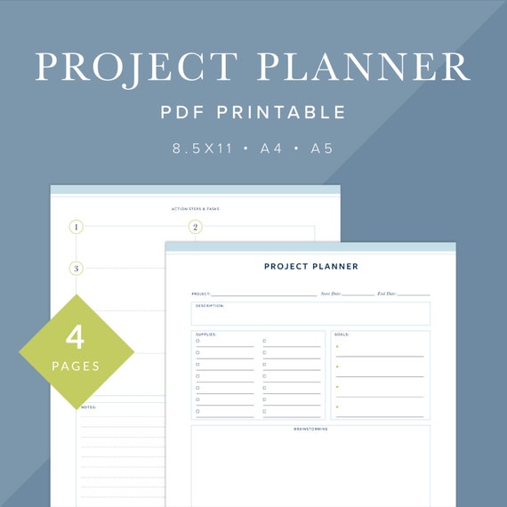 Project Planner Printable INSTANT DOWNLOAD Printable PDF