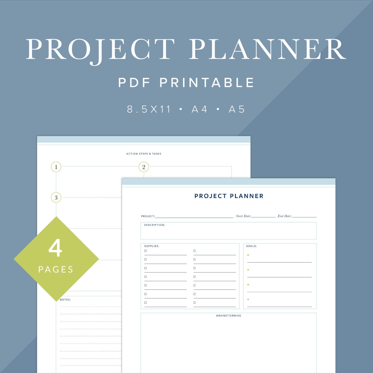 free printable project planner page