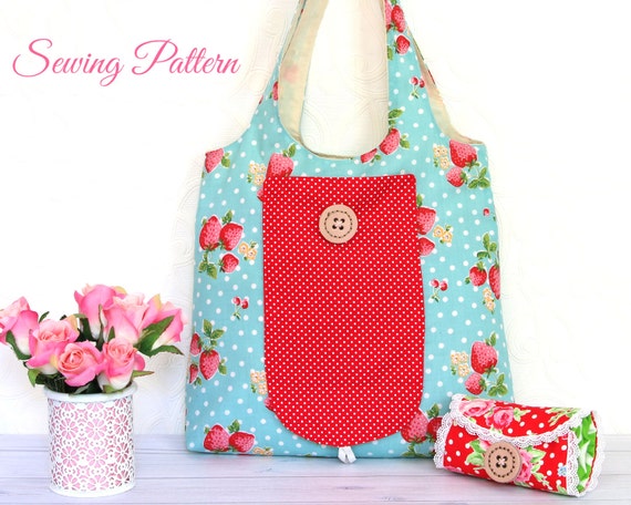 Grocery Bag Pattern Tote Bag Pattern Sewing Pattern PDF