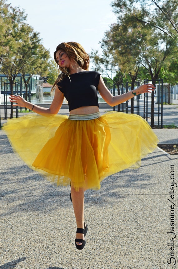 Mustard Woman Tutu Adult Tulle Skirt Women Tutu Gold Skirt