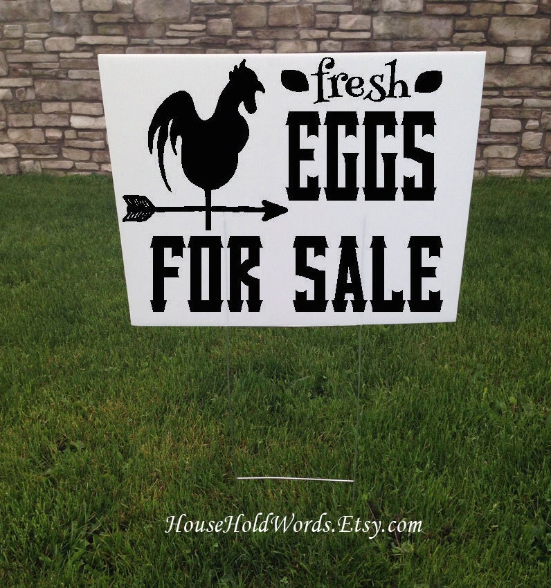 Fresh Eggs For Sale Yard Sign farmers market sign 24 x 18