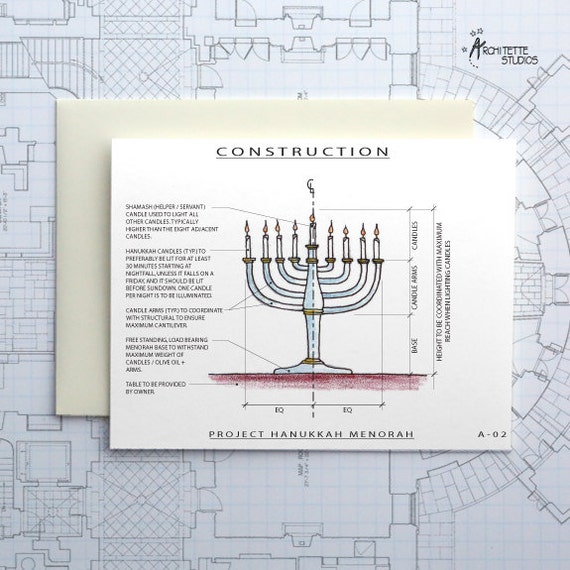 Project Menorah Hanukkah Architecture Construction Card