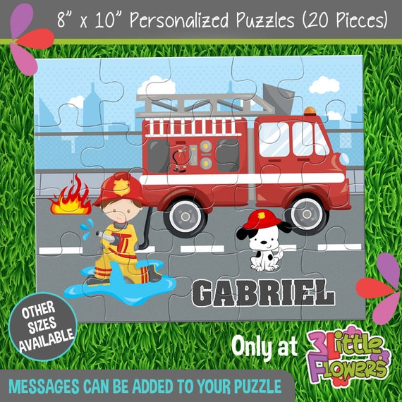 Firefighters Puzzle Personalized 8 x 10 Puzzle