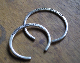 Rustic Silver Bracelet for Lovers - Song of Songs - My Beloved is Mine and I am my Beloved's - Hebrew - Unisex