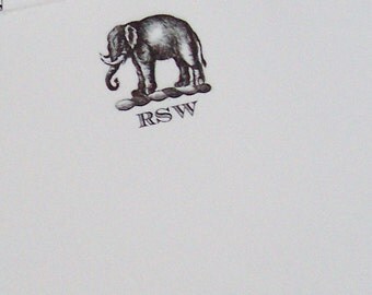 Elephant Personalized Notepad Monogrammed Note Pad Name or 3 Initials African Elephant Pachyderm Mammal Note Pad 75 sheets Vintage Inspired