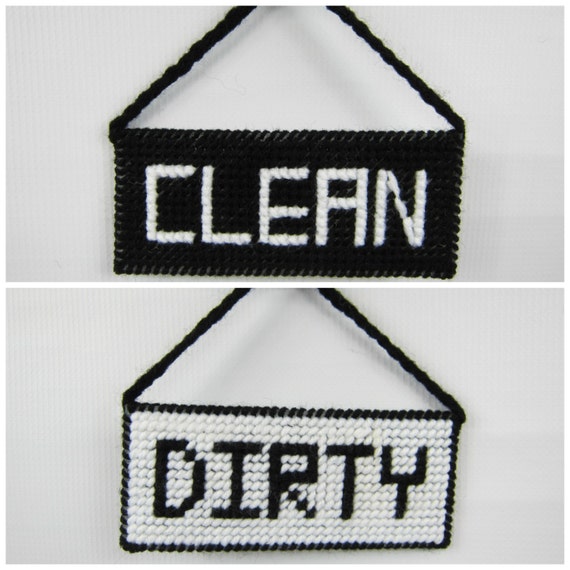 Clean/Dirty Dishwasher Sign black white sign housewarming
