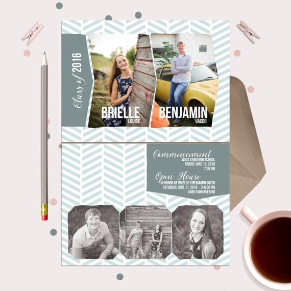 Items similar to Twins Graduation Announcements Double sided