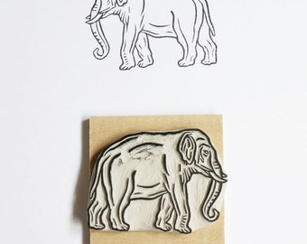 Elephant - Hand Carved Rubber Stamp