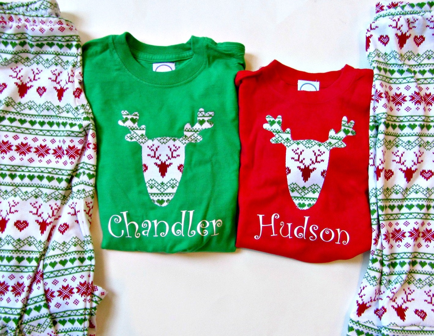 Christmas Pajamas Children Personalized Christmas Pjs Sibling
