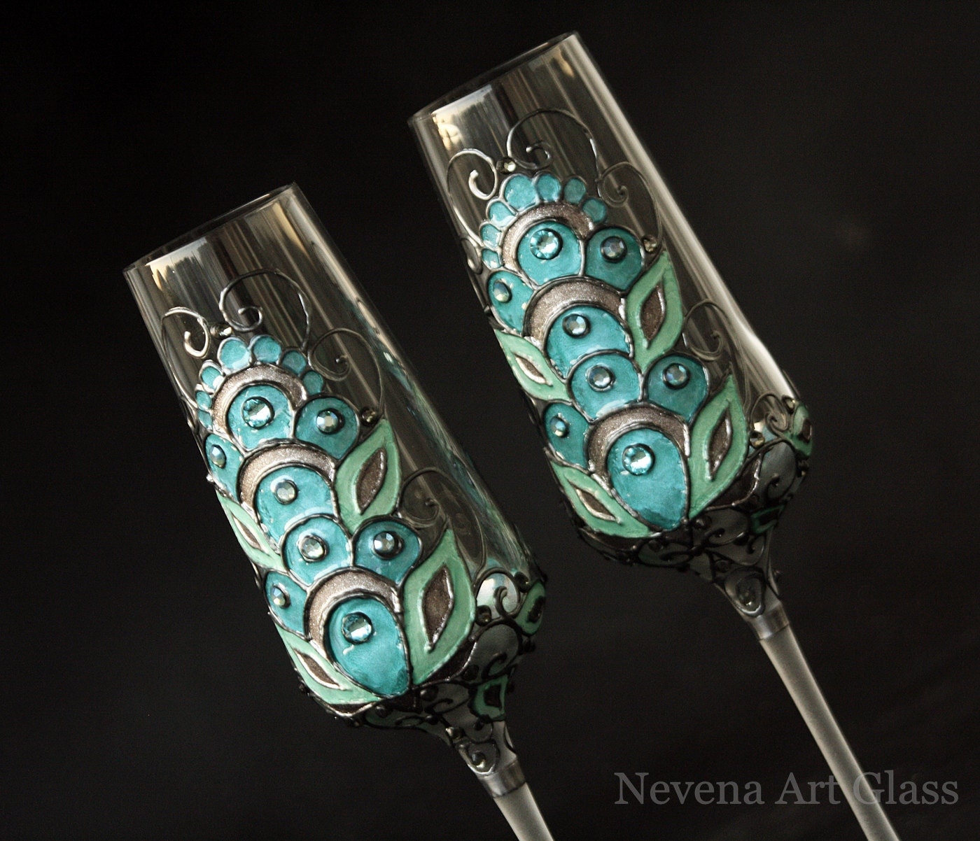 Stained Glass Crystal Wedding Glasses Champagne Glasses