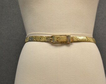 1960s Schaffer Gold Faux Snakeskin Belt