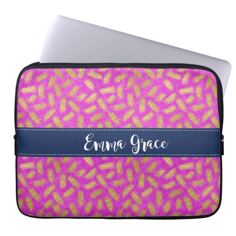 Personalized Laptop Sleeve Monogram Laptop by LoveyDoveyCreations