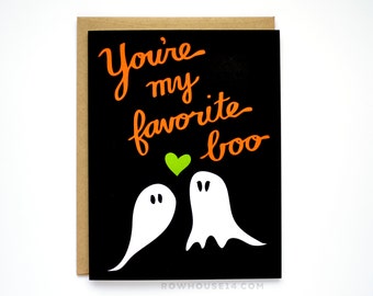 Halloween Card - You're My Favorite Boo - I Love You Card