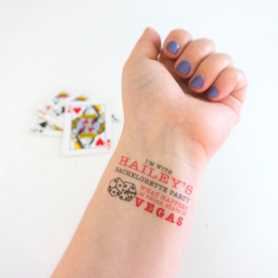 Vegas Bachelorette Temporary Tattoos What happens in Vegas