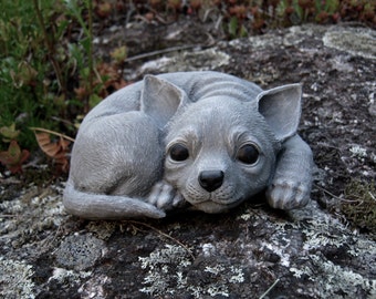 cement chihuahua statue