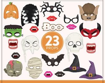 Printable Halloween Photo Booth Props | 23 Printable Halloween Props | Instant Download