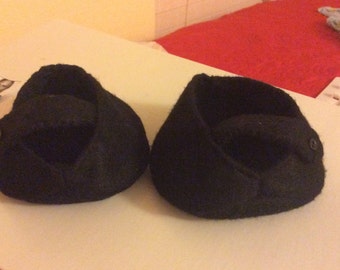 Black Mary Jane felt shoes for Teddy bears
