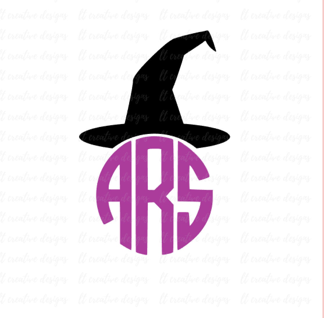 Download Witch Hat Monogram SVG Witch Hat SVG Halloween SVG Monogram