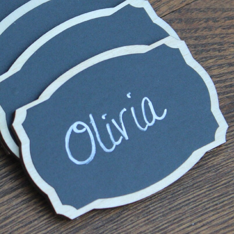 50 Chalkboard Name Tags Chalkboard Name by CharlieChalkDesigns