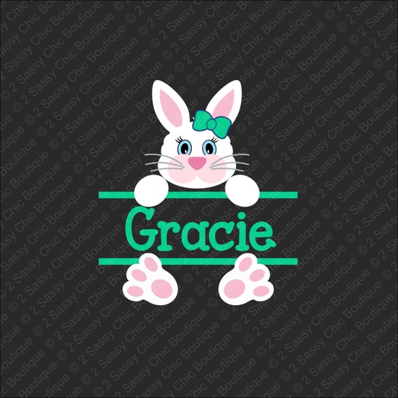 Download Easter Bunny Split Monogram Frame svg eps ai by ...