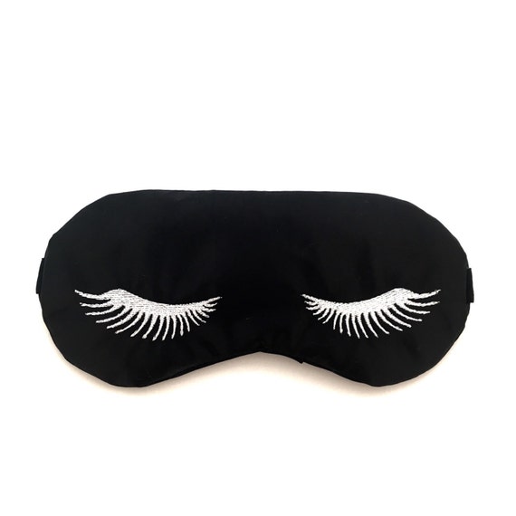 EYELASHES sleeping mask with adjustable elastic BLACK and