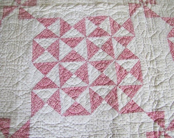 C1900 Handstitched American Cotton Patchwork Quilt ON SALE