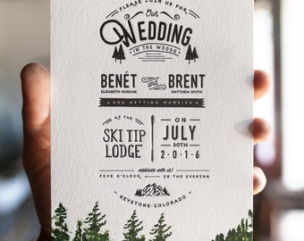 Custom Watercolor Wedding Invitations & by WideEyesPaperCo 