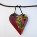 Key Heart Wall Decor, Handmade Pottery Heart Ornament, Wall Hanging Ceramic Heart with a Skeleton Key, Ready to Ship..