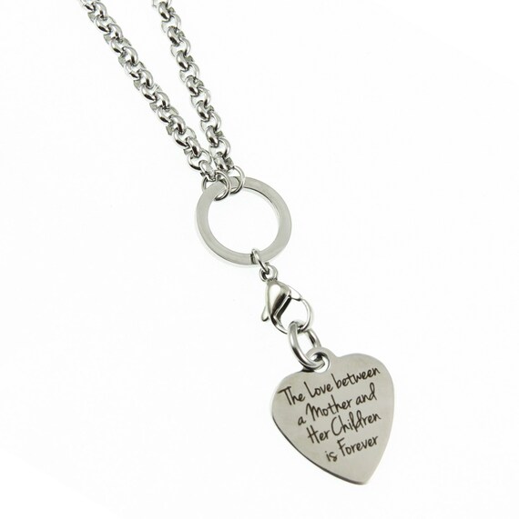 Mother and Child Family Long Charm Necklace Spiritual