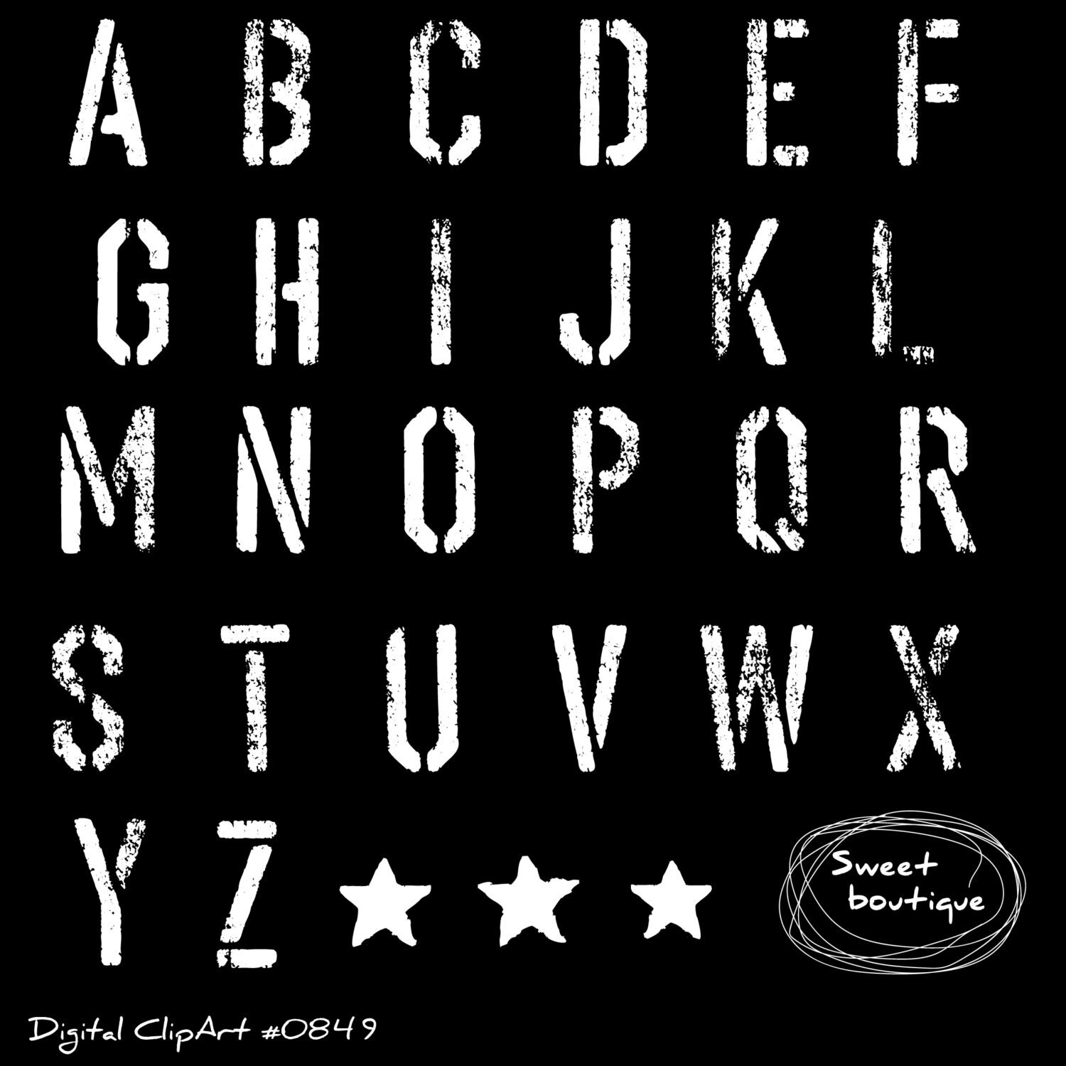 Military Letter ClipArt Font Letters Clip Art Digital