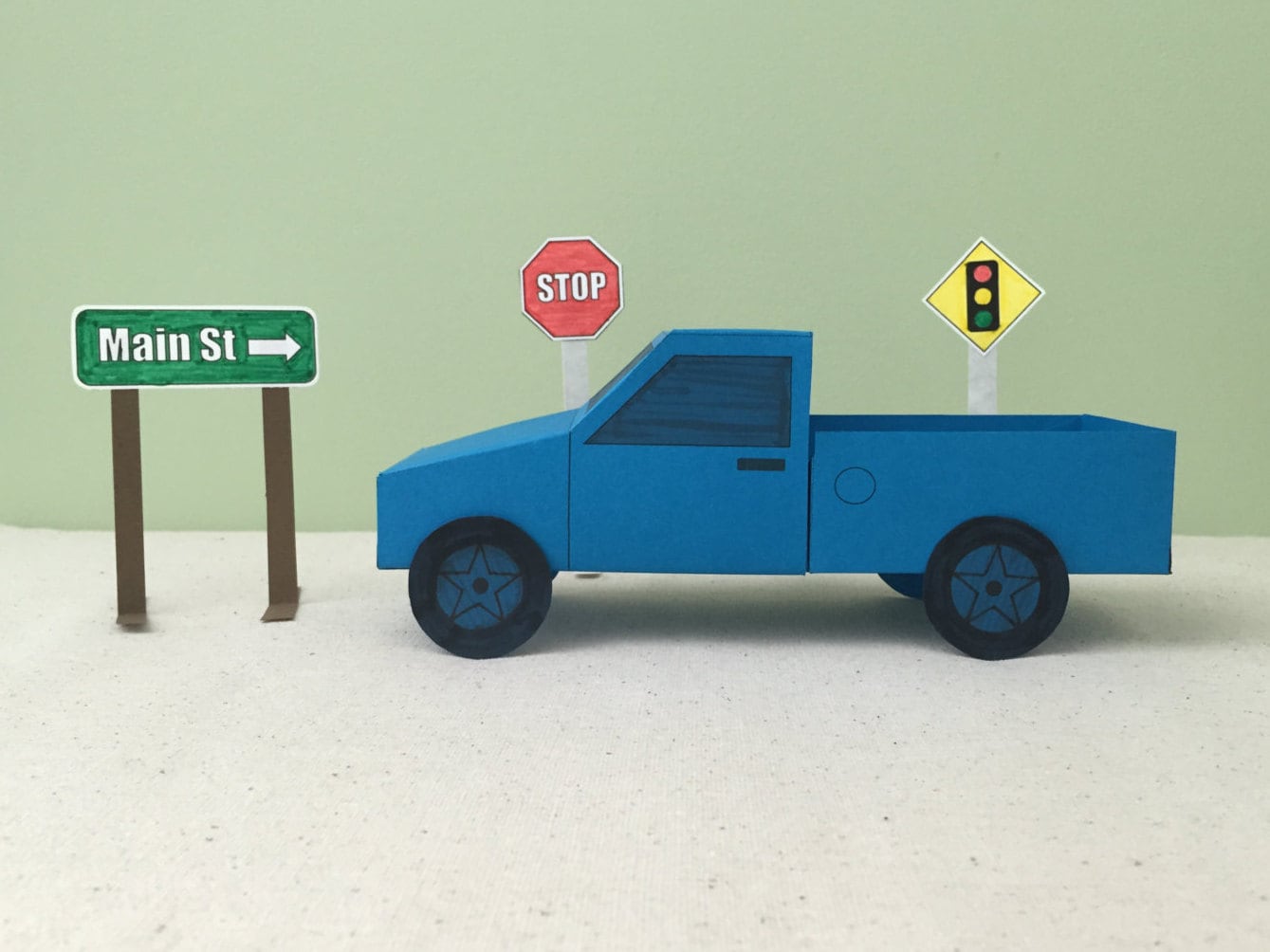 3D Paper Truck Craft Instant Download Template
