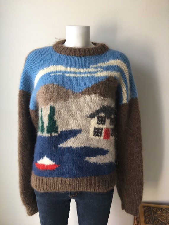 Scottish sweater hand knit Isle of Sanday Knitters pullover