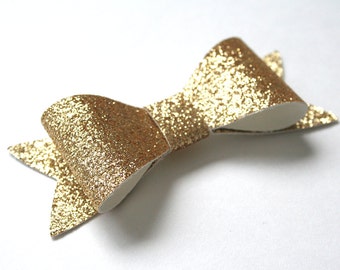 Gold Sparkle Hair Bow - Gold Hair Bow - Newborn Hair Bow - Mini Gold Hair Bow - Sparkle Hair Bow - Photoshoot Accessory - Baby Accessory