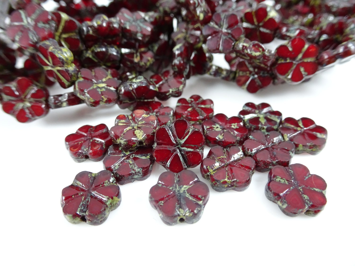 Czech Beads Czech Glass Flower Beads Glass Flower Beads